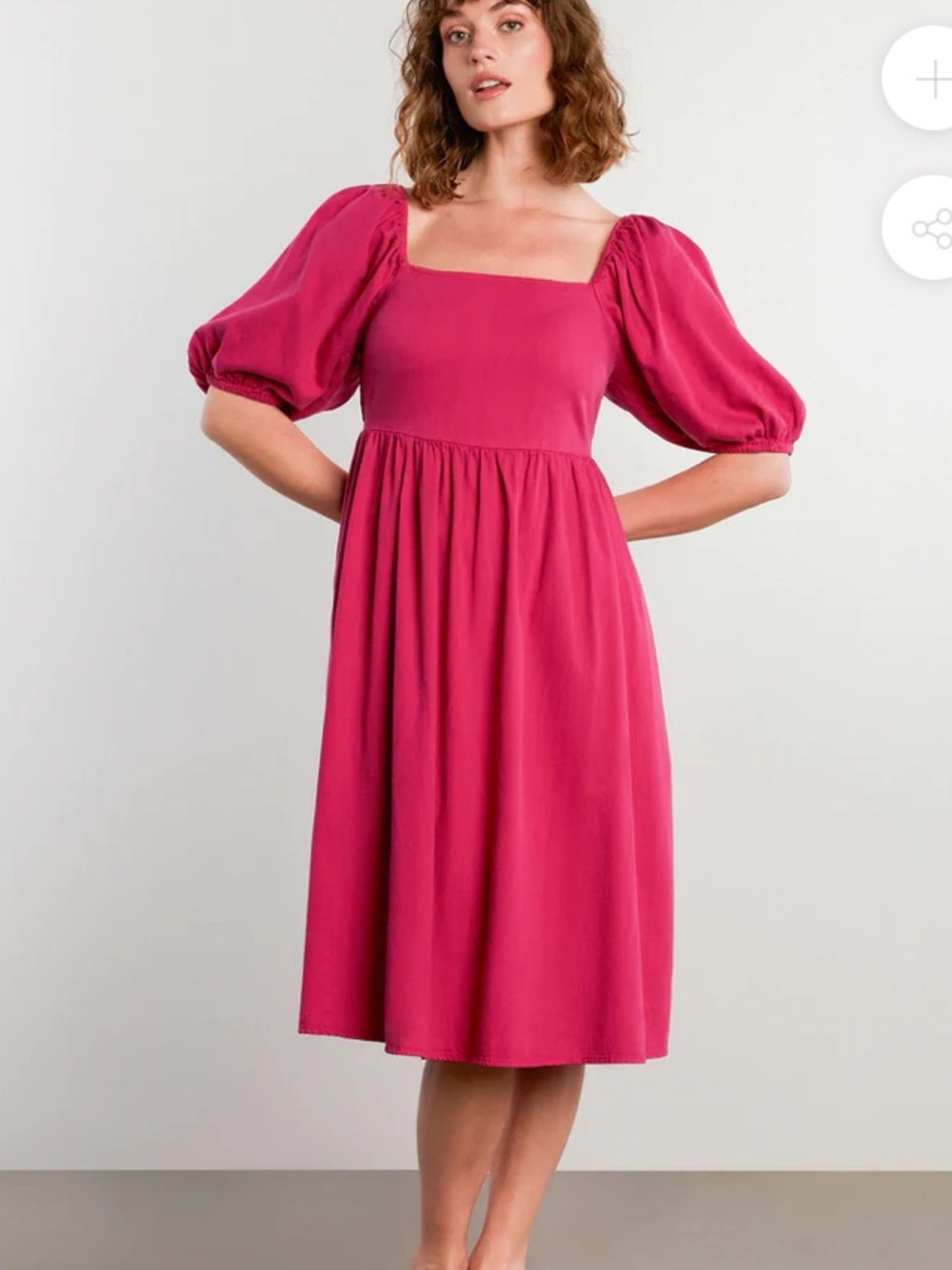 Billy T NEW Wish For It puff sleeve dress smocked back berry pink sz S small NWT